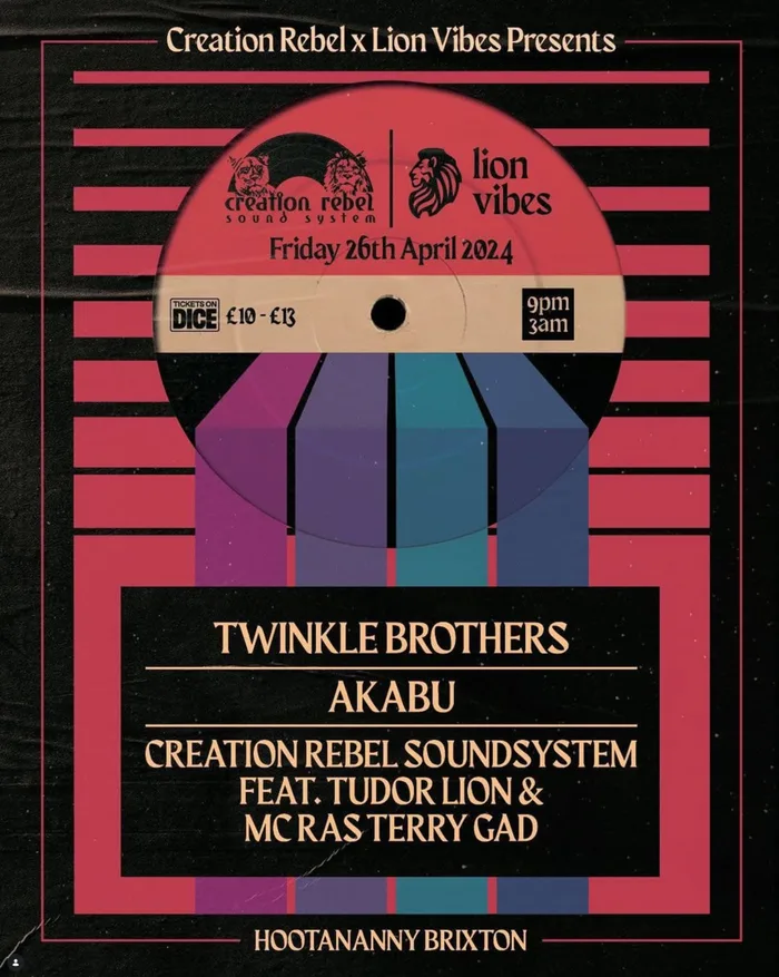 Creation Rebel x Lion Vibes Presents — Twinkle Brothers Live