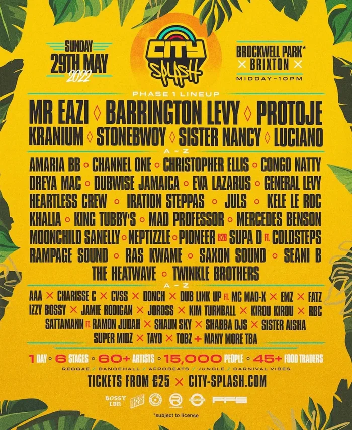 City Splash Festival — Phase 1 Lineup